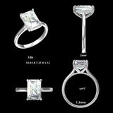 4ct Emerald Lab-grown diamond 18K White Gold Solitaire