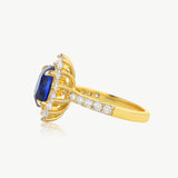 1.8ct Round Sapphire Antique Halo