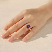 4ct Radiant-Cut Heart-Prong Engagement Ring