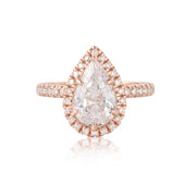 3ct Pear & Heart Prong-Set Engagement Ring