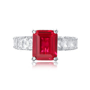 5ct Radiant-Cut Prong-Set Engagement Ring