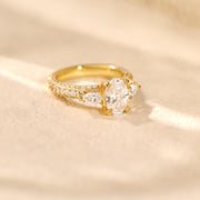 2ct Oval-Cut Heart-Prong Engagement Ring