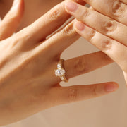 2ct Oval-Cut Heart-Prong Engagement Ring