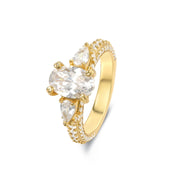 2ct Oval-Cut Heart-Prong Engagement Ring