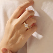 2ct Oval-Cut Heart-Prong Engagement Ring