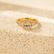 2ct Oval-Cut Heart-Prong Engagement Ring