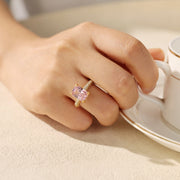 4ct Radiant-Cut Heart-Prong Engagement Ring