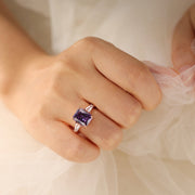 4ct Radiant-Cut Heart-Prong Engagement Ring