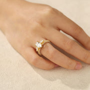 2ct Oval-Cut Heart-Prong Engagement Ring