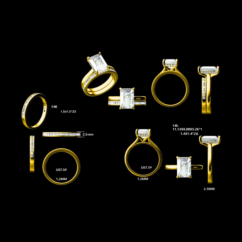 4ct Radiant Lab-grown diamond 14K Gold Solitaire