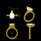 3ct Pear Lab-grown diamond 18K Gold Solitaire