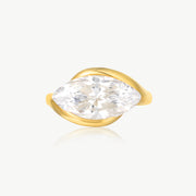 2.8ct East-West Marquise Half Bezel Solitaire