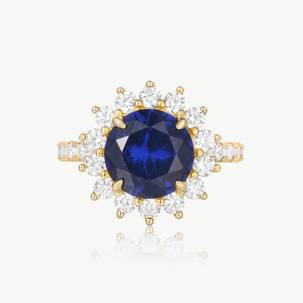 1.8ct Round Sapphire Antique Halo
