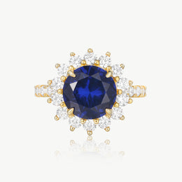 1.8ct Round Sapphire Antique Halo