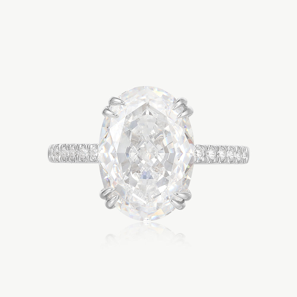1.8ct Oval Double Claw Prongs Solitaire