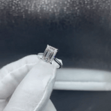 4ct Emerald Lab-grown diamond 18K White Gold Solitaire