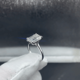 4ct Emerald Lab-grown diamond 18K White Gold Solitaire