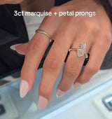 3ct Dutch Marquise Lab-Grown Diamond, 18K Gold Solitaire