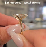 3ct Dutch Marquise Lab-Grown Diamond, 18K Gold Solitaire