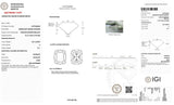 5ct Elongated Cushion Cut diamond Set with Step Cut Trapezoids 14K Gold Trilogy